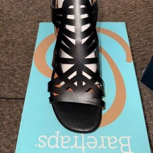 BareTraps Black Laser-Cut Strappy Women's Sandal